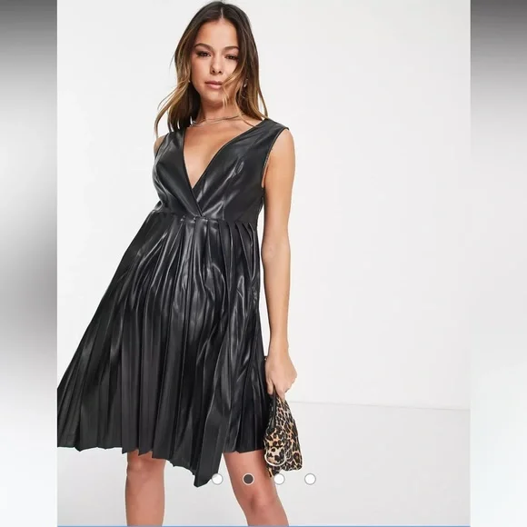 ASOS maternity leather look dress